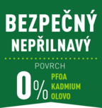 100% bezpečný nepřilnavý povrch