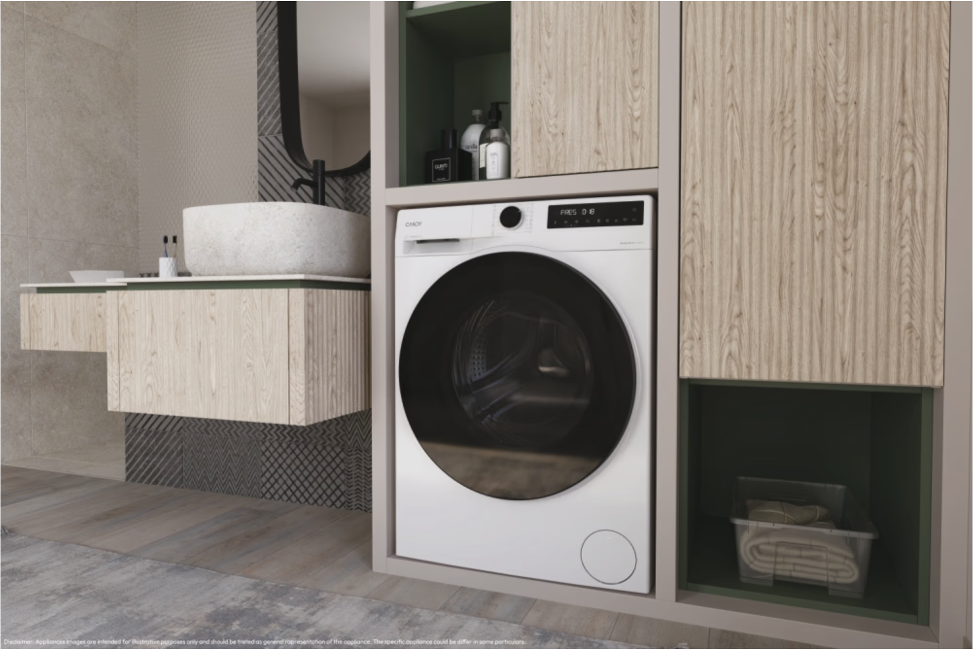 Candy BR 49SBL8-S – detail bubnu a technologie ProActive Wash