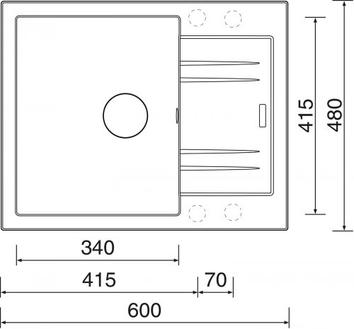 Sinks LINEA 600 N GRANBLACK + PRONTO lesklá (LI60030NPRCL3.jpg)