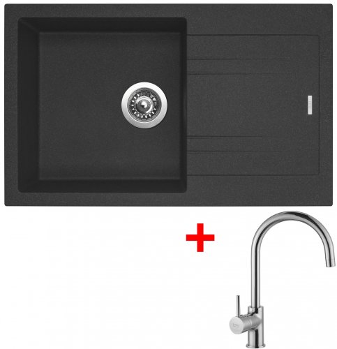 Sinks LINEA 780 N GRANBLACK + VITALIA lesklá (LI78030NVICL.jpg)