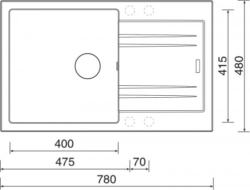 Sinks LINEA 780 N GRANBLACK + VITALIA lesklá (LI78030NVICL3.jpg)