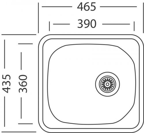 Sinks COMPACT 435 M 0,5mm matný (COMPACT-465.435-draw.jpg)