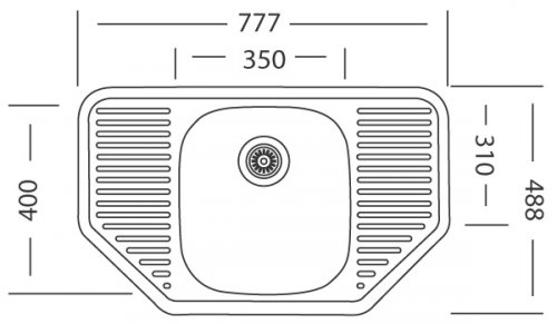 Sinks COMFORT 777 V 0,6mm matný (COMFORT-777.488-draw.jpg)