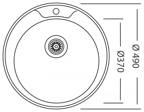 Sinks FAVORITE 490 V 0,6mm matný (FAVORITE-490-draw.jpg)