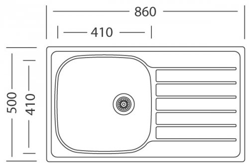 Sinks HYPNOS 860 V 0,8mm leštěný (HYPNOS-860.500-draw.jpg)